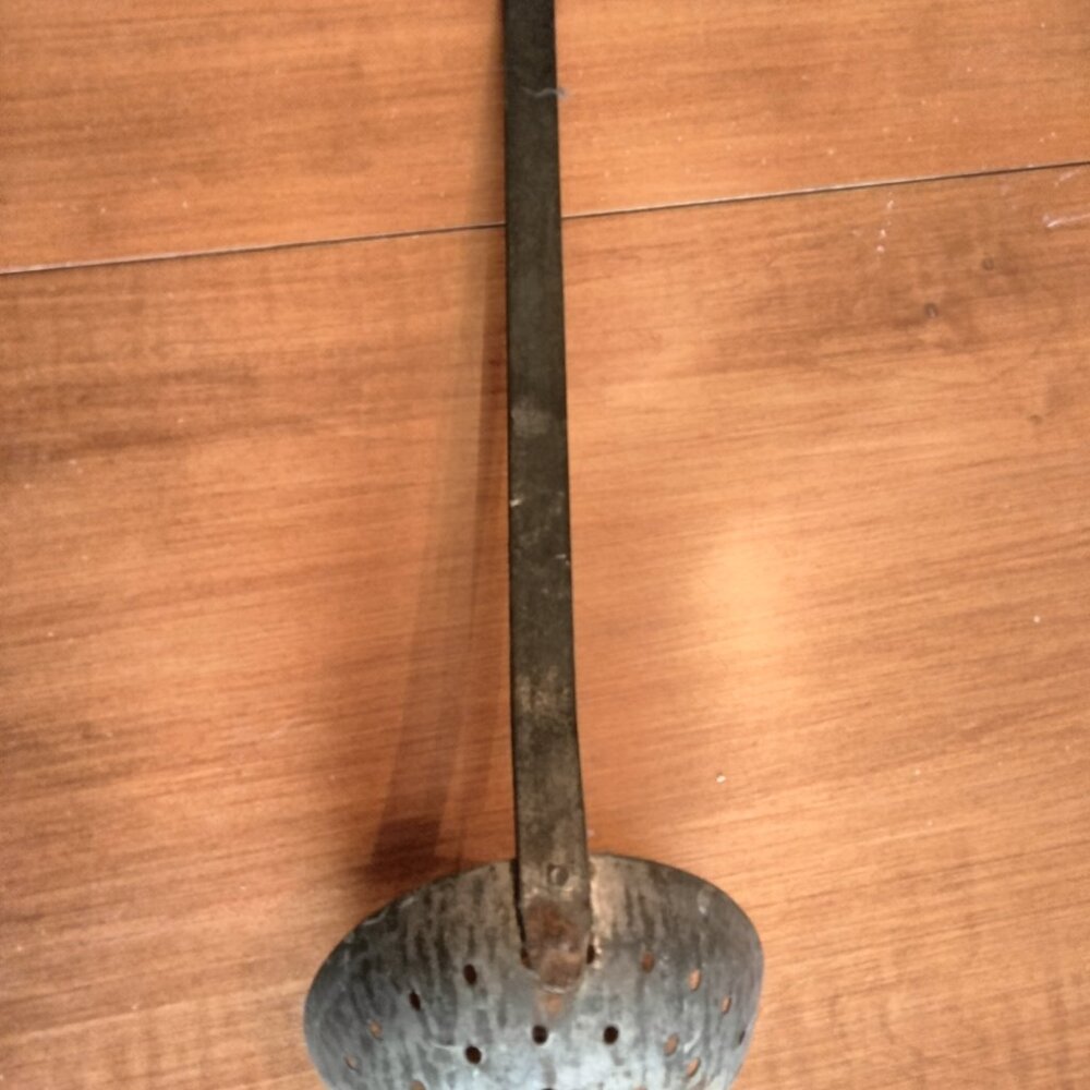 Vintage Primitive 14” Handmade Steel Ladle
